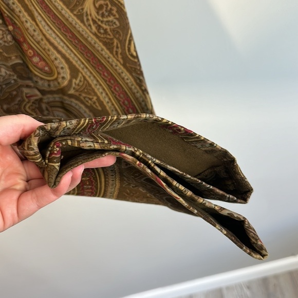 Lauren Ralph Lauren Bootcut Velvet Paisley Brown Pants Size 4 - Picture 6 of 11